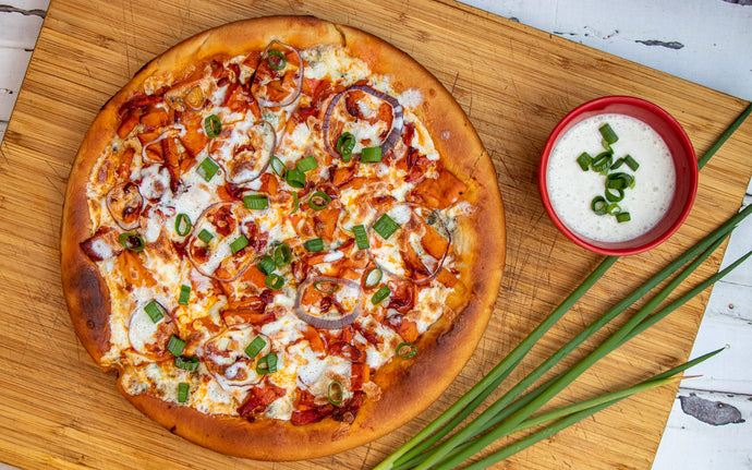 Buffalo Chicken of the Woods Pizza